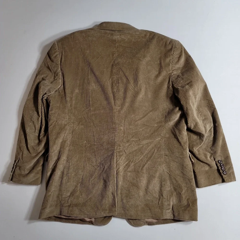 Stafford‎ Corduroy Blazer Mens 46R Tan Brown 100% Cotton Sport Coat Classic Fit